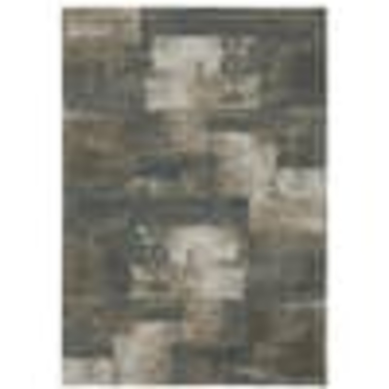 AVERLEY HOME Apex Blue/Brown 7 ft. x 10 ft. Distressed Geometric Abstract Polyester Indoor Area Rug 709842