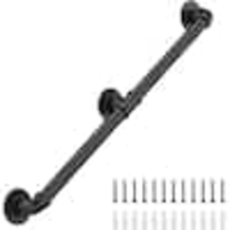 Afoxsos 6 ft. Stainless Steel Industrial Stair Railing Wall Mount Handrail Vintage Pipe Design Black for Outdoor Indoor Steps 59SA05761