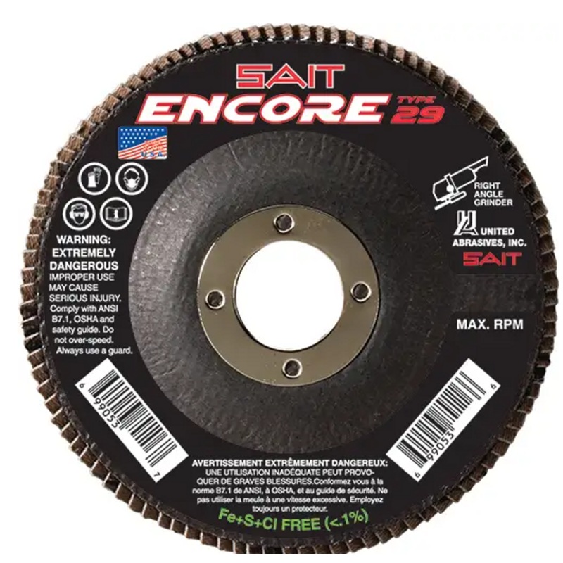 6″ x 7/8″ Sait Encore Flap Discs, Type 29, 40 Grit – No. 71246