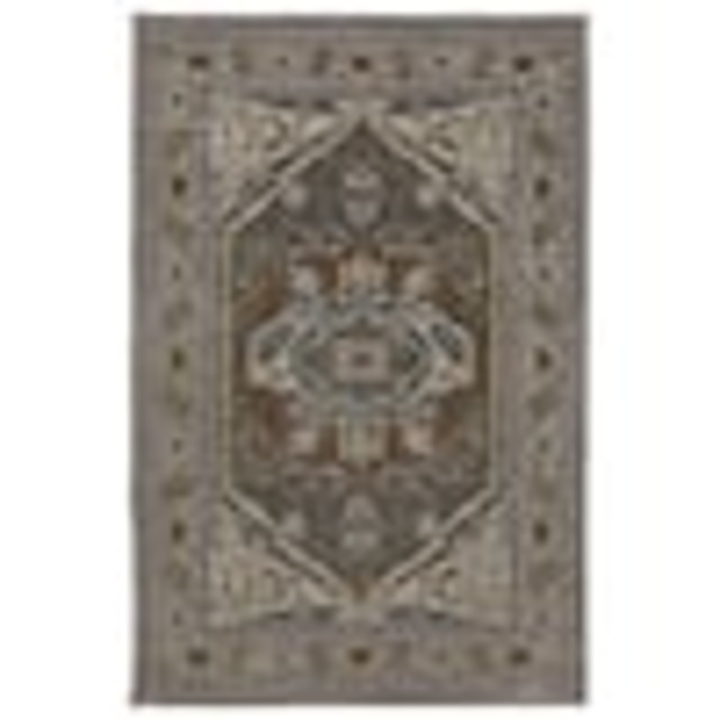 AVERLEY HOME Edgewater Gray/Multi-Colored 5 ft. x 8 ft. Traditional Oriental Medallion Polyester Indoor Area Rug 714051
